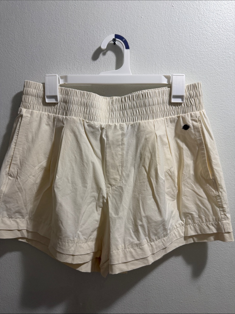 Target Cream High-Waist Smocked Waist Shorts